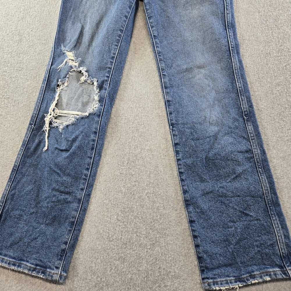 Good American‎ Jeans Womens 0 Blue Straight High Rise Distressed 28 Inseam Denim - Picture 3 of 13